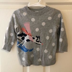 Baby Gap 18-24 months gray and white polka dot sweater